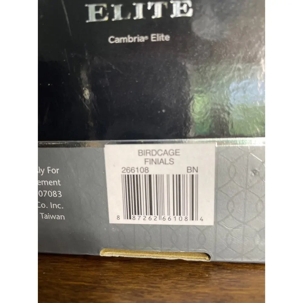 NEW Cambria Elite Brushed Nickle Birdcage Curtain Rod Finial Set Of 2 266108